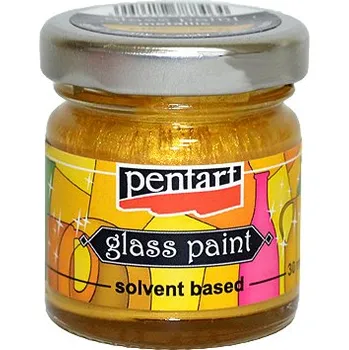 Speciální výtvarná barva Nevypalovací barva na sklo PENTART 30ml - zlatá