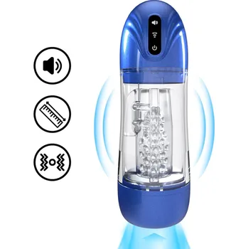 Pumped SonicPull Vibrační masturbátor s podtlakovou stimulací Metallic Blue