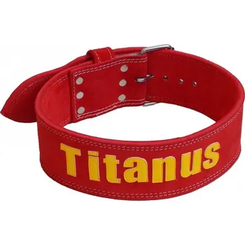 Opasek na cvičení TITANUS opasek Powerlifting jednoduchá přezka (červená) XL