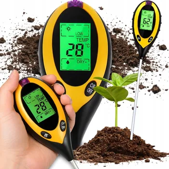 Kyseloměr, tester a miernik pH půdy, měření teploty, vlhkosti a světla