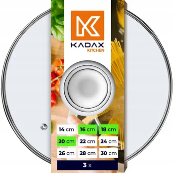 Poklice KADAX SKLENĚNÁ POKLICE SADA 16/18/20 cm