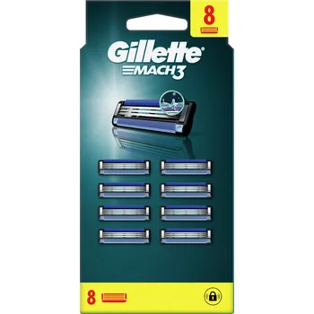 Náhradní hlavice do holicího strojku Gillette Mach3, 8 ks, 3 břity, originální