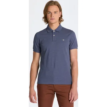 Pánská košile POLOKOŠILE GANT SLIM SHIELD SS PIQUE POLO DARK JEANSBLUE MELANGE