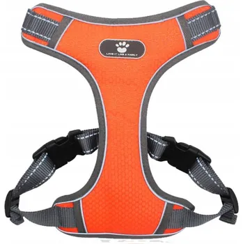 Postroj pro psa Postroj pro psa nastavitelný s měkkou a prodyšnou síťkou oranžový M