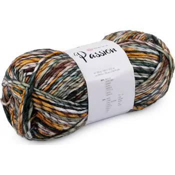 Příze Pletací příze Passion 100 g, střední, 4 (1242) zelená