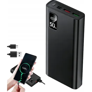 Powerbanka CESTOVNÍ POWERBANKA KAPACITA 50000mAh RYCHLÉ NABÍJENÍ ČERNÁ