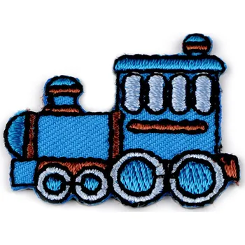 Nažehlovačka dopravní prostředky, malé, 4 modrá vláček