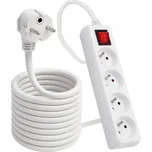 Prodlužovací Kabel lištový Berge 10 m, 4 ks zásuvek, bílý