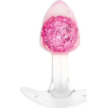 Anální kolík ToyJoy Crystal Butt Plug Small, průhledný silikonový anální kolík 8,5 x 3,2 cm
