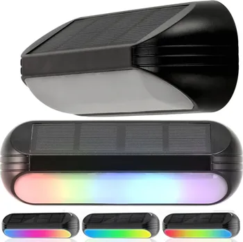 Venkovní osvětlení Solární LED lampa na fasádu, venkovní zahradní svítidlo, RGBW barevné, IP65