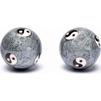 Masážní kámen Zdravotní čínské meditační kuličky proti stresu Yin Yang Tai Chi grey 4 cm cca 4 cm
