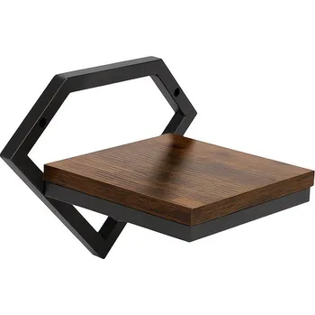 police ModernHome ME-ATS01 Nástěnná police na květiny 19 × 19 × 25 cm, tmavé dřevo