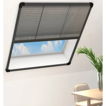 Síť proti hmyzu zahrada-XL Plisovaná okenní síť proti hmyzu hliník antracitová 80 x 160 cm 148668