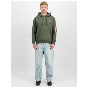 Pánská mikina Alpha Industries Mikina Space Shuttle Hoodie Zelená Regular Fit XXXL