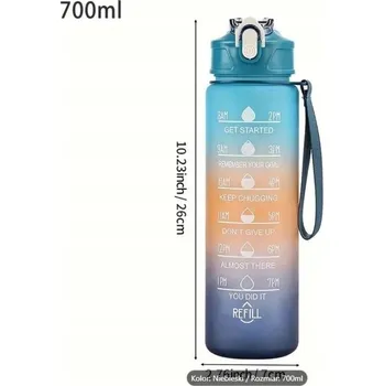 Láhev Láhev Na Vodu Lahev Na Pití s odměrkou a slámkou pro fitness posilovnu 700 ml REFILL