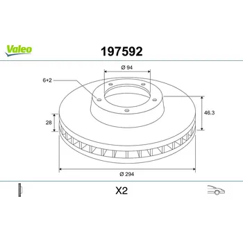 Brzdový kotouč Brzdový kotouč VALEO 197592