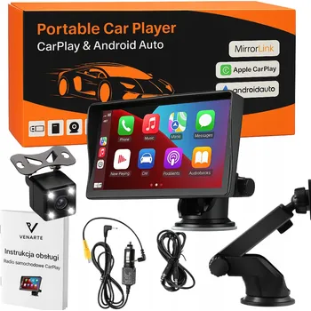 Autorádio Autorádio 7" CarPlay Android Auto Bezdrátové FM BT AUX + Kamera