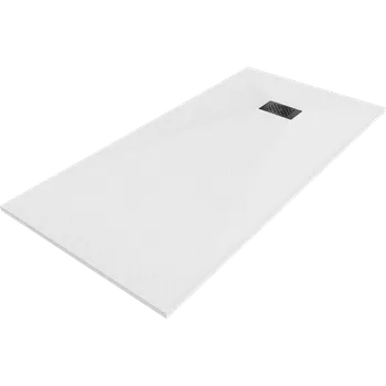 Sprchová vanička Mexen Hugo, obdélníková sprchová vanička SMC 170 x 90 cm, bílá, černá krytka, 42109017-B