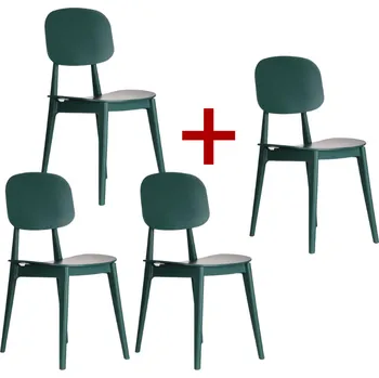 Jídelní židle Plastová jídelní židle SIMPLY 3+1 ZDARMA, zelená