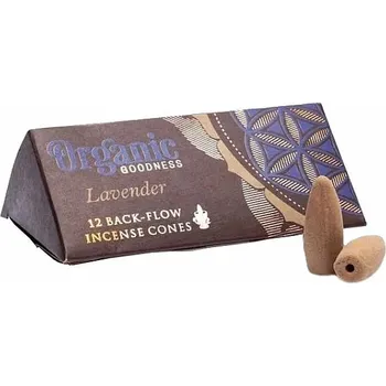 Čajovna Vonné kužely pro tekoucí dým Organic Goodness Lavender Backflow Cones 12 ks