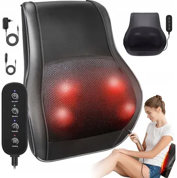 Masážní přístroj MASÁŽNÍ PŘÍSTROJ SHIATSU MASÁŽNÍ POLŠTÁŘ PRO MASÁŽ KRKU, ZAD A CELÉHO TĚLA S NAHŘÍVÁNÍM