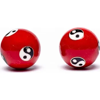 Masážní kámen Zdravotní čínské meditační kuličky proti stresu Yin Yang red 4 cm cca 4 cm