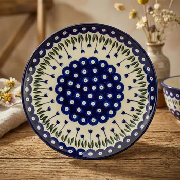 Talíř Mělký jídelní talíř Ceramika Artystyczna Bolesławiec 25 cm - dek. 377ZX (druhý druh)