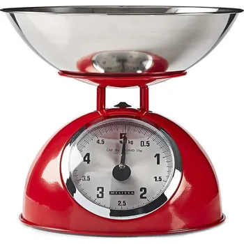 Kuchyňská váha NEDIS Mellisa kuchyňská váha/ analogová/ nosnost 5kg/ vyjímatelná mísa/ nerezová ocel/ červená