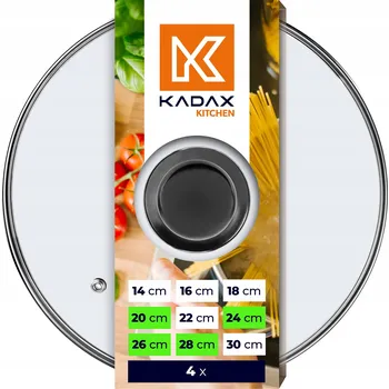 Poklice KADAX SKLENĚNÁ POKLICE SADA POKLIC 20/24/26/28 cm