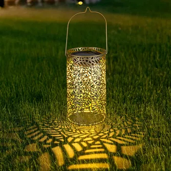 kempingová lampa Haushalt international Solární lucerna Zlatá záře 494454