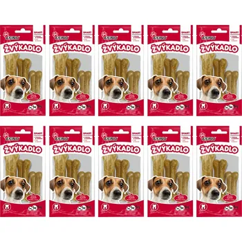 Pamlsek pro psa Akinu Kost z buvolí kůže přírodní pamlsek pro psy žvýkací 8 cm 10 x 3 ks