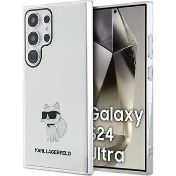 Náhradní kryt pro mobilní telefon Kryt Original Faceplate Case Karl Lagerfeld Klhcs24Lhnchtct Samsung S24 Ultra (Iml Nft Choupette) Translucent