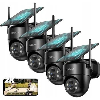 IP kamera EXTERNÍ SOLÁRNÍ OTOČNÁ WIFI KAMERA BEZDRÁTOVÁ 2K NOČNÍ ČERNÁ 4KS