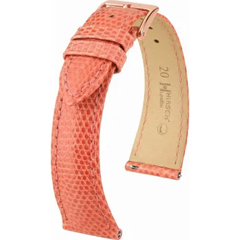 Řemínek na hodinky Kožený řemínek Hirsch London L 04266022-7, oranžový, ještěrčí kůže, délka L, Quick Release - 20 mm
