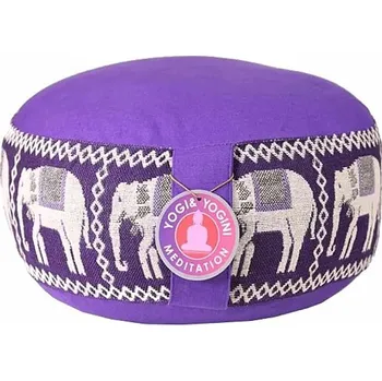 Polštář Meditační polštář fialový se slony cca 33 x 17 cm