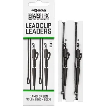 KORDA Montáž Basix Lead Clip Leaders 2 ks 22 kg 50 cm