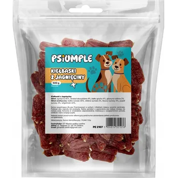 Pamlsek pro psa Pamlsky PSIUMPLE klobásky s jehněčím masem 500g