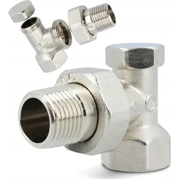 Ventil Radiátorový zpětný ventil rohový 1/2 palce poniklovaný uzavírací Diamond