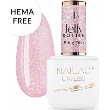 Lak na nehty GEL na nehty NaiLac Jelly Bottle Bling Diva Samonivelační a budující 7 ml
