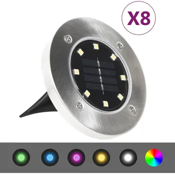 Venkovní osvětlení zahrada-XL Solární světlo k zapíchnutí do země 8 ks LED RGB barva 315695