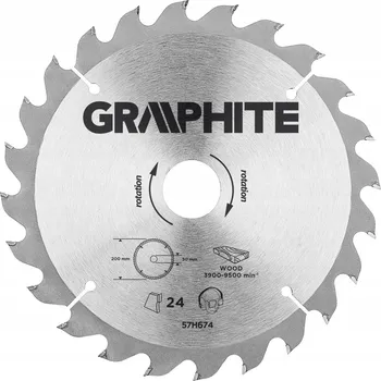 Pilový kotouč GRAPHITE Kotouč pro pilu 200 mm, 24 zubů (57H674)