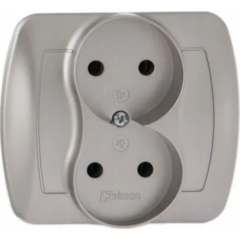 Elektrická zásuvka Elektrická Zásuvka nástěnná Kontakt-simon stříbrná