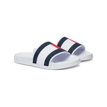 Pánské pantofle Nazouváky Tommy Hilfiger Core Hilfiger Flag Pool Slide FM0FM05798 Bílá 45