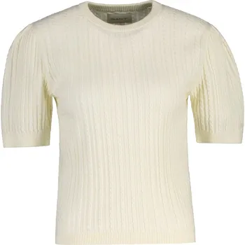 Dámský svetr SVETR GANT COTTON CABLE C-NECK SS CREAM