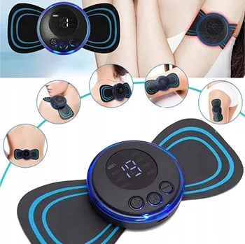 Masážní přístroj Mini elektrostimulátor / masážní přístroj na krk, šíji a tělo – EMS, 8 režimů + dálkové ovládání