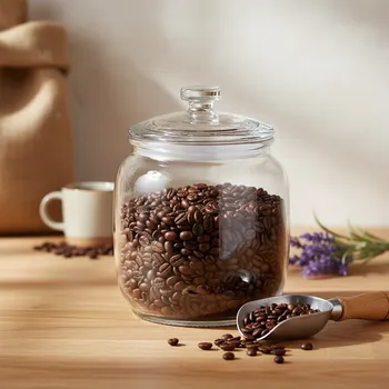 Dóza na potraviny Skleněná nádoba na kávu s víkem TADAR Bee 0,95 l