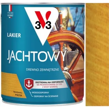 barva a nátěr na dřevo V33 Lodní lak na dřevo, odolný proti oděru, jantarový, 0,75 l