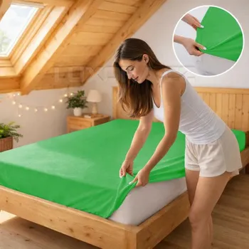 Prostěradlo Prostěradlo jersey zelená 20 - 90 x 200 cm jednolůžko