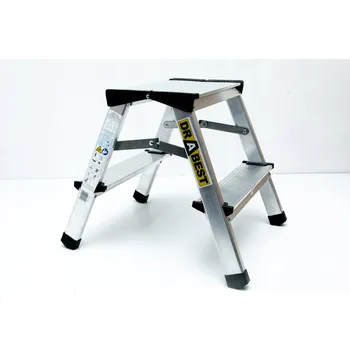 Žebřík Drabest Oboustranný hliníkový Žebřík 2x2 stupně 125 kg COMFORT plošina