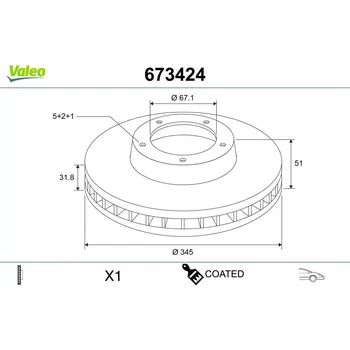 Brzdový kotouč Brzdový kotouč VALEO 673424